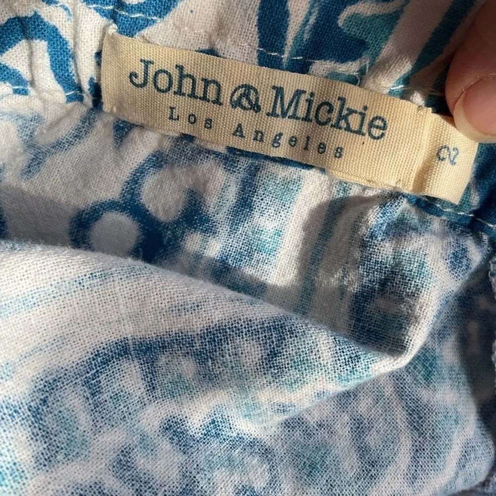 John & Mickie blue and white Print Cotton Maxi Wrap Dress Size 2 - Picture 13 of 14